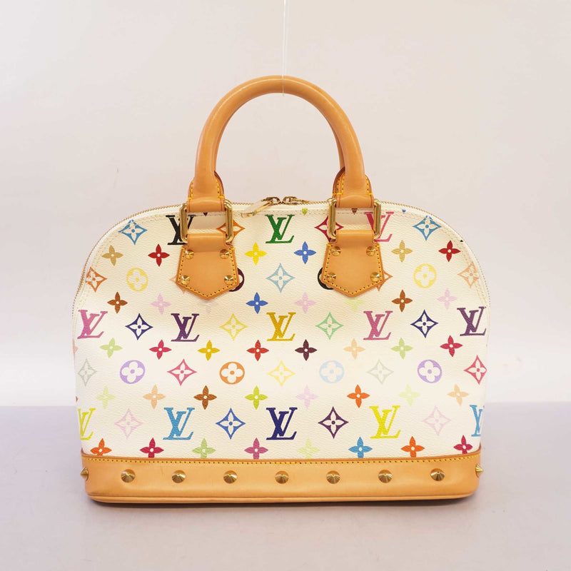 Auth Louis Vuitton Monogram Multicolore Alma M92647 Womens Handbag Blanc