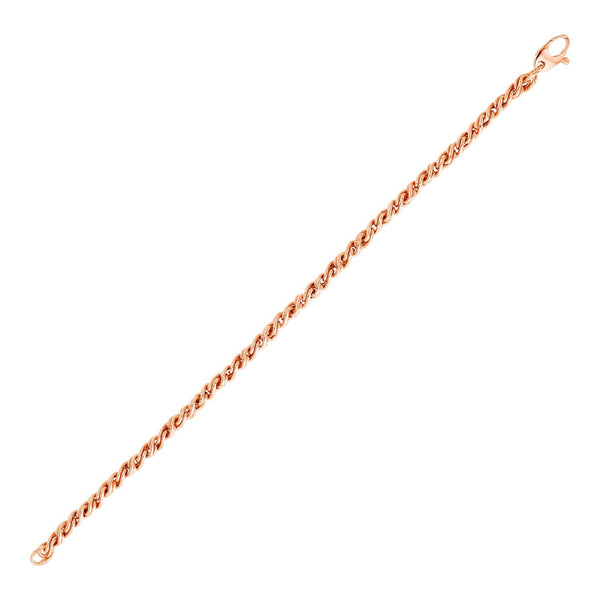 14k Rose Gold 7 1/2 inch Braid Link Bracelet