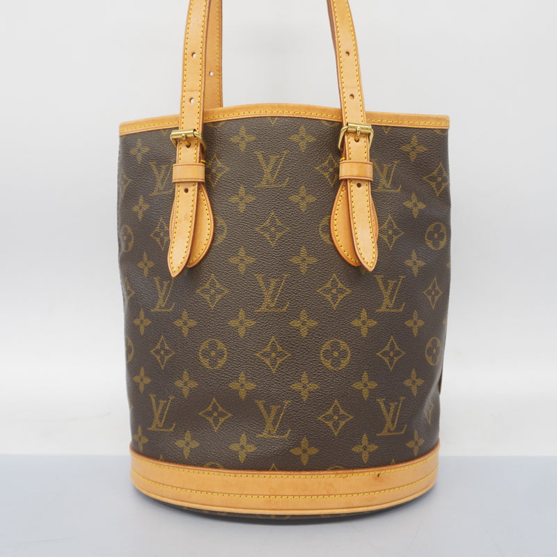 Auth Louis Vuitton Monogram Petit Bucket M42238 Womens HandbagTote Bag