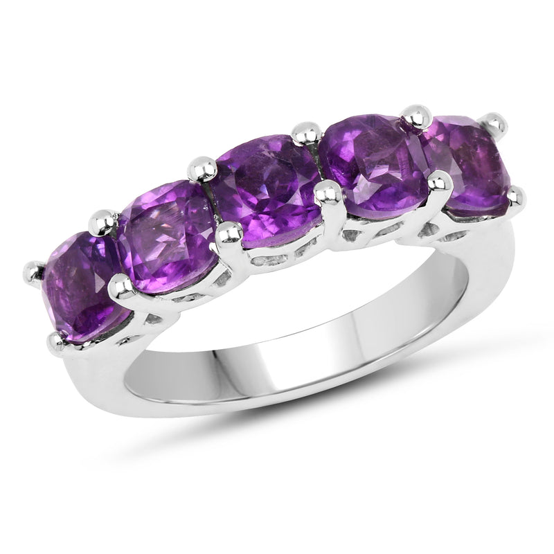 2.75 Carat Genuine  Amethyst .925 Sterling Silver Ring