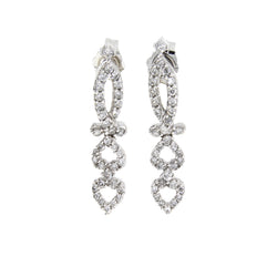 Genuine .50ct Diamond Dangle Earrings 14KT White Gold