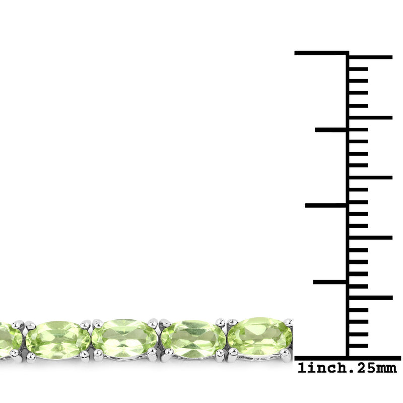 8.28 Carat Genuine Peridot .925 Sterling Silver Bracelet