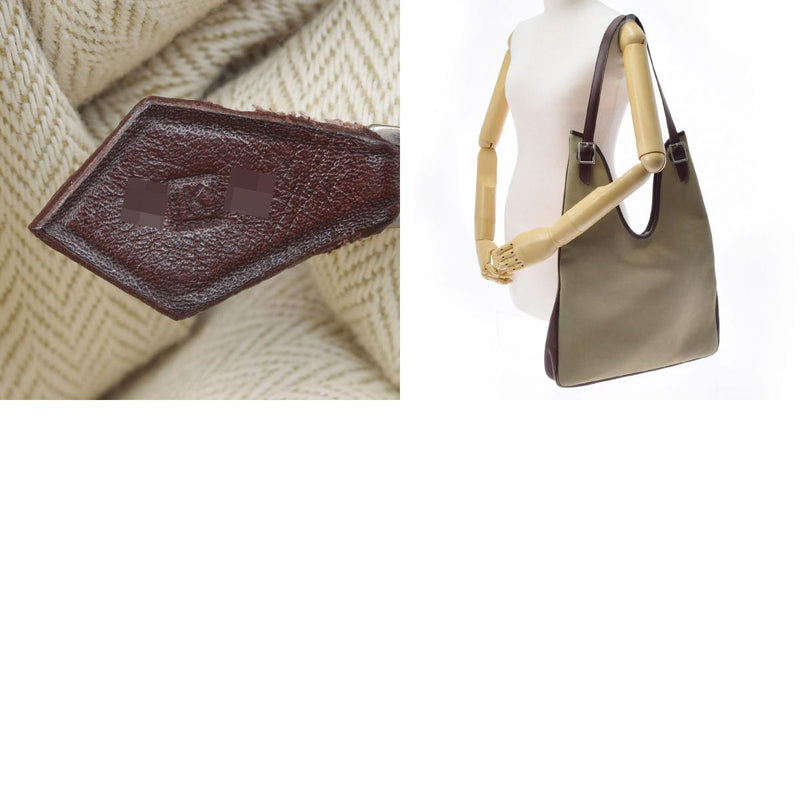 HERMES Hermes Masai GM Khaki  K engraved (around 2007) Unisex canvas shoulder bag