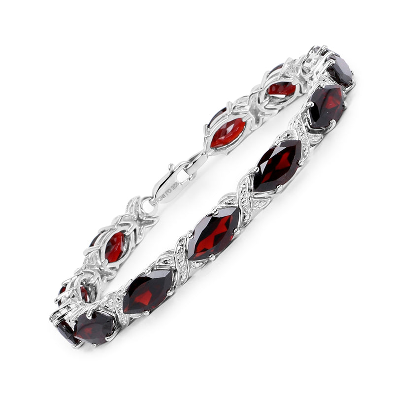 23.64 Carat Genuine Garnet .925 Sterling Silver Bracelet