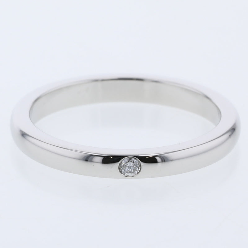 Tiffany Ring / Stacking Band 1P Width approx. 2.5mm Platinum PT950 Diamond No. 9 Ladies TIFFANY & Co.