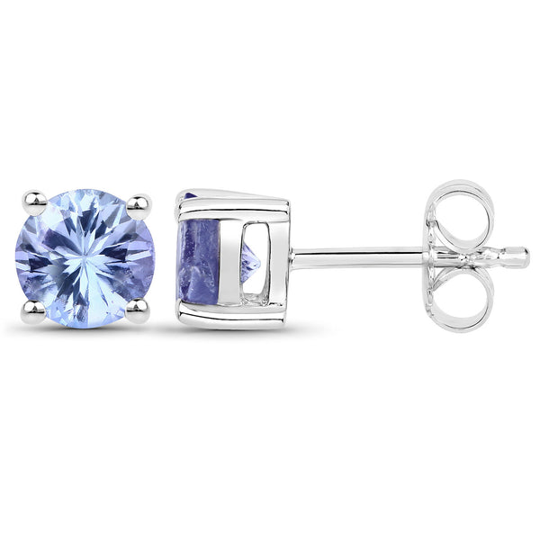 1.90 Carat Genuine Tanzanite .925 Sterling Silver Earrings