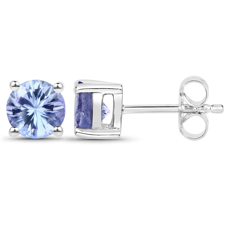 1.90 Carat Genuine Tanzanite .925 Sterling Silver Earrings