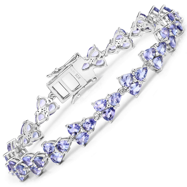 7.98 Carat Genuine Tanzanite .925 Sterling Silver Bracelet