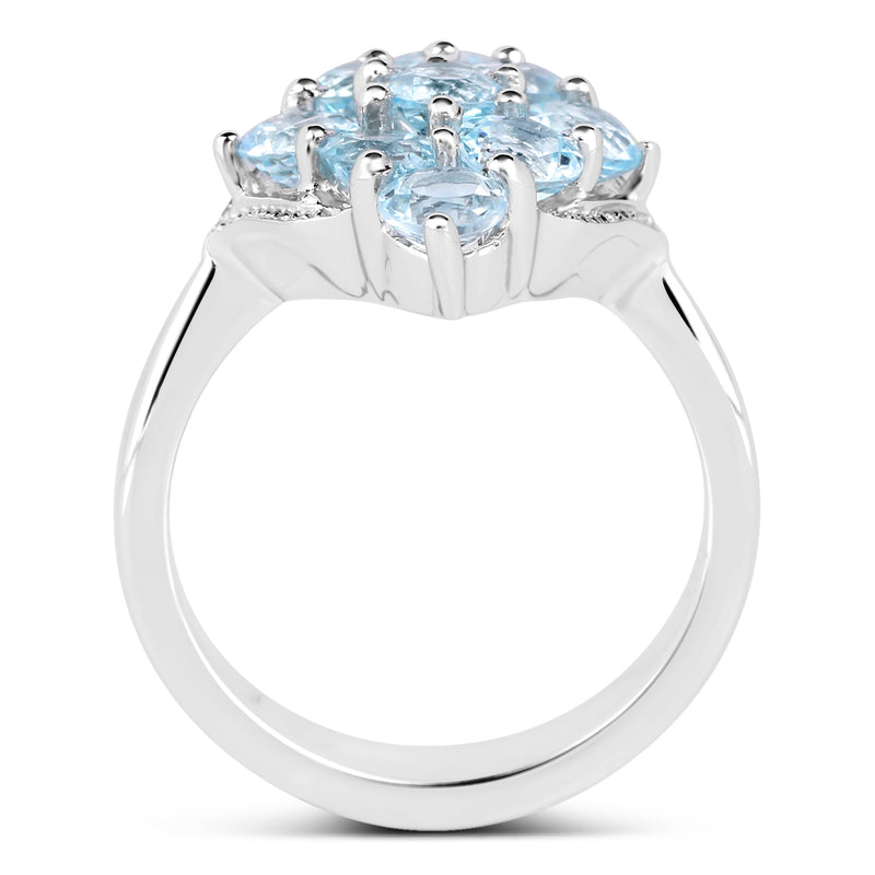 2.88 Carat Genuine Blue Topaz .925 Sterling Silver Ring