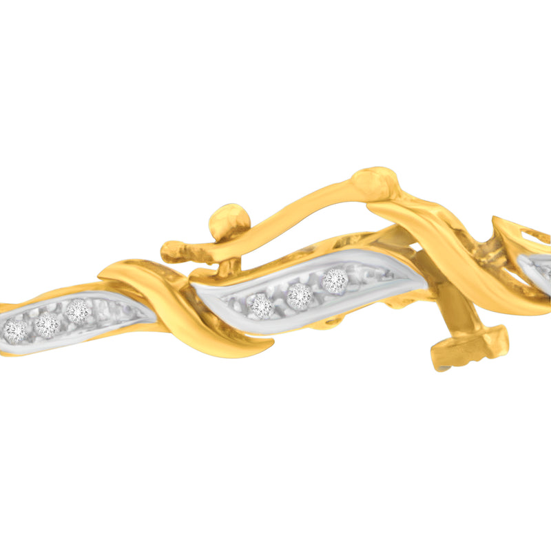 10K Yellow Gold 0.25 CTTW Round Cut Diamond Bracelet (0.25 cttw, H-I Color, SI1-SI2 Clarity)