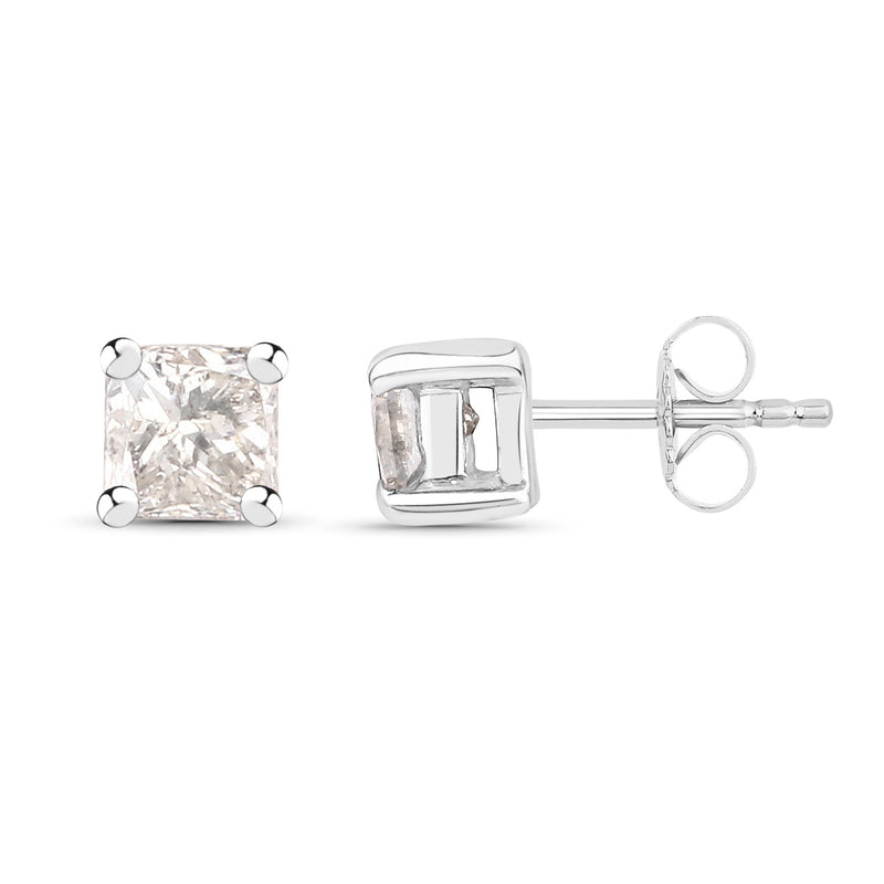 0.19 Carat Genuine Champagne Diamond .925 Sterling Silver Earrings