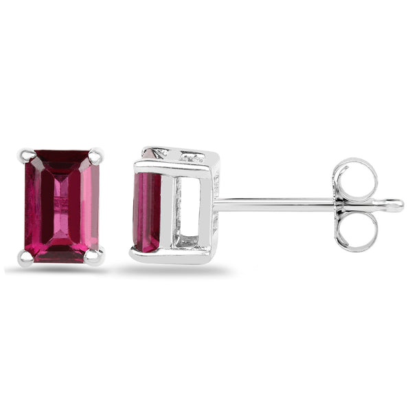 1.50 Carat Genuine Rhodolite .925 Sterling Silver Earrings