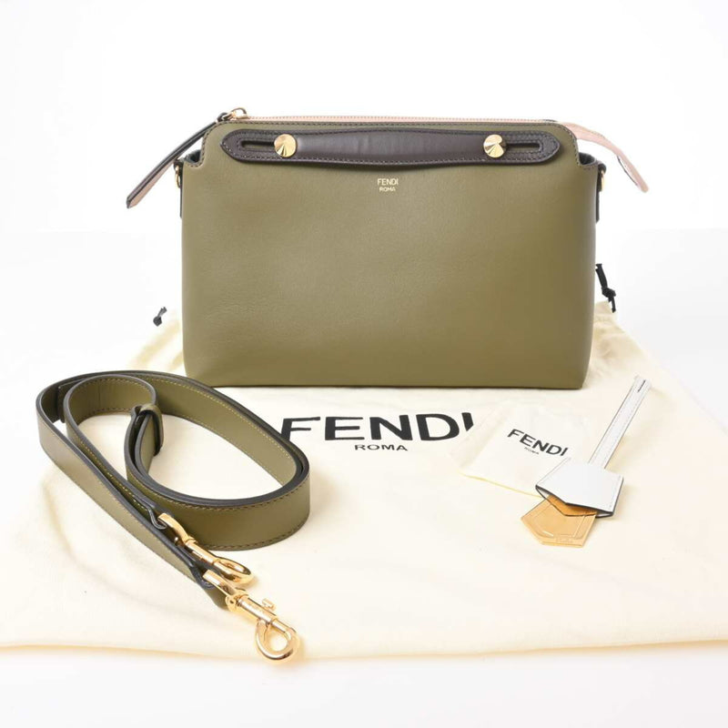 Fendi By The Way Womens Leather Handbag Green
