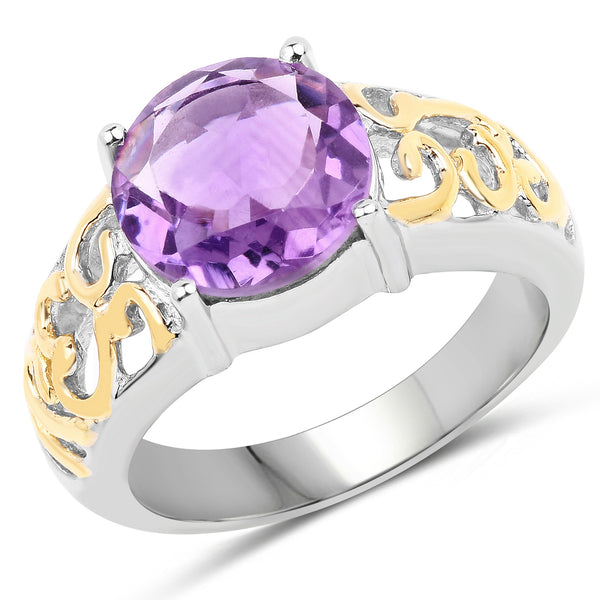 3.30 Carat Genuine Amethyst .925 Sterling Silver Ring