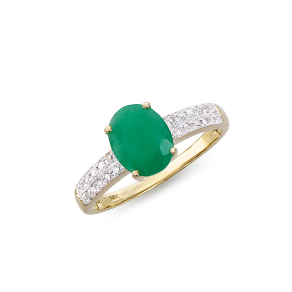 1.75 CTS CERTIFIED DIAMONDS & BRASIL EMERALDS 14K YELLOW GOLD DESIGNER RING SIZE 7.5