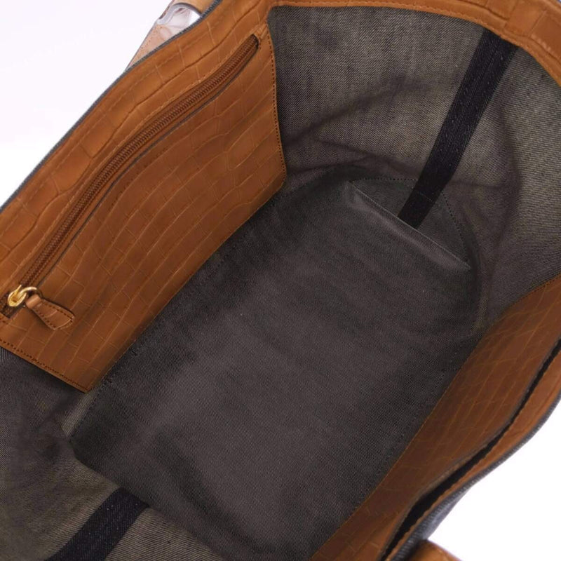 MICHAEL KORS denim leather tote bag indigo brown 35T6GBCT3C mens