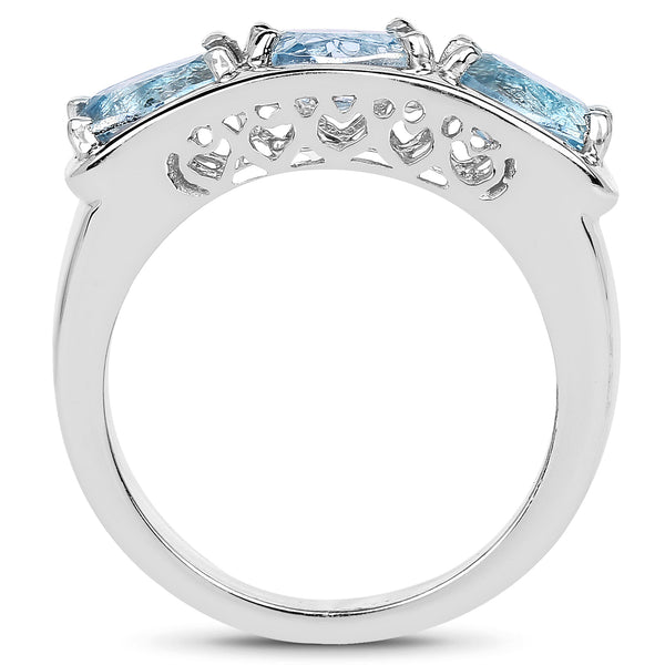2.85 Carat Genuine Blue Topaz .925 Sterling Silver Ring