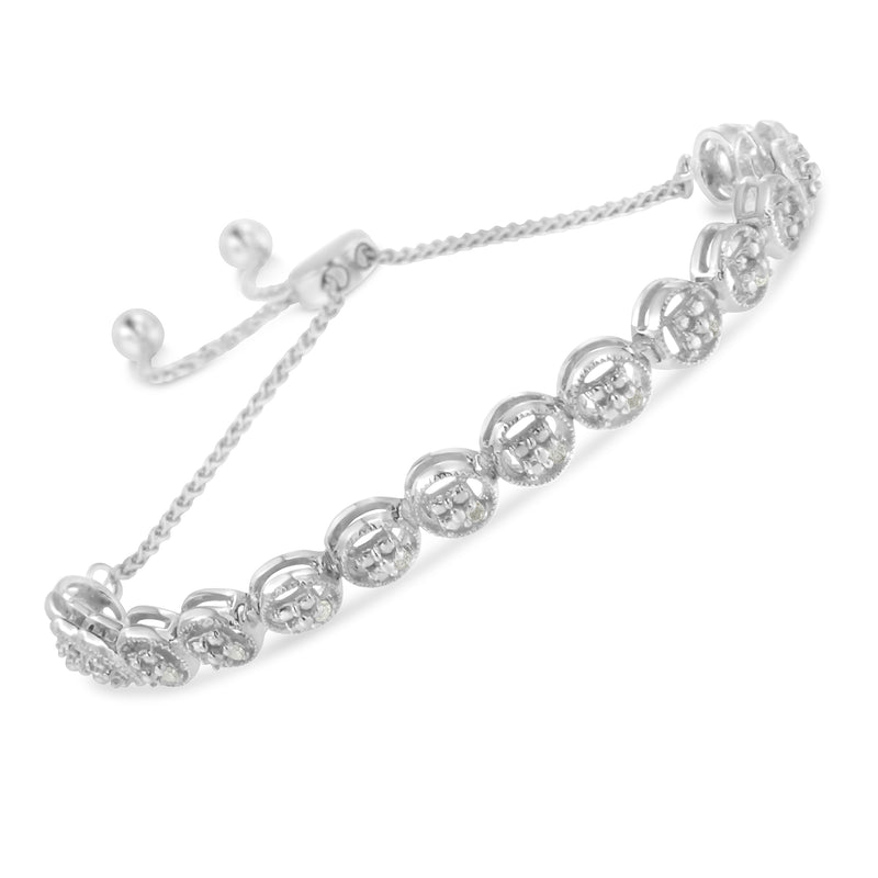 Sterling Silver Diamond Bolo Bracelet (0.1 cttw, I-J Color, I3 Clarity)