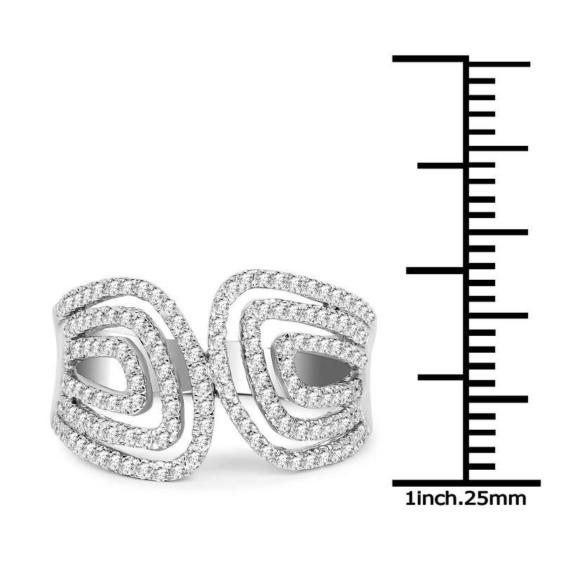 0.70 Carat Genuine White Diamond 14K White Gold Ring (G-H Color, SI1-SI2 Clarity)