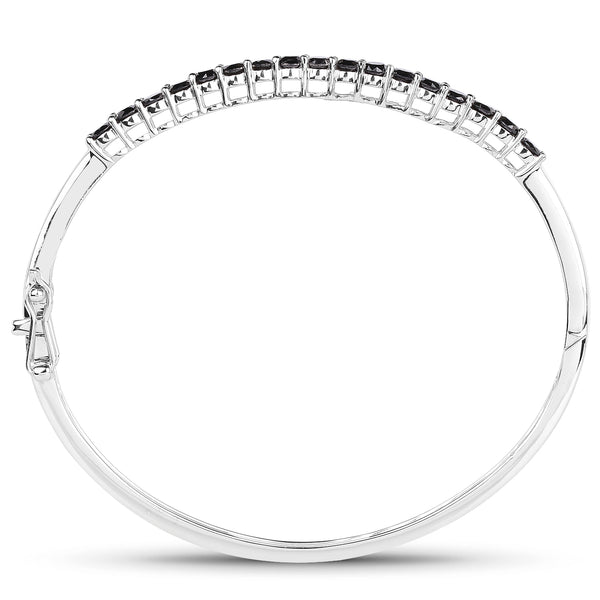 2.50 Carat Genuine Black Diamond .925 Sterling Silver Bangle