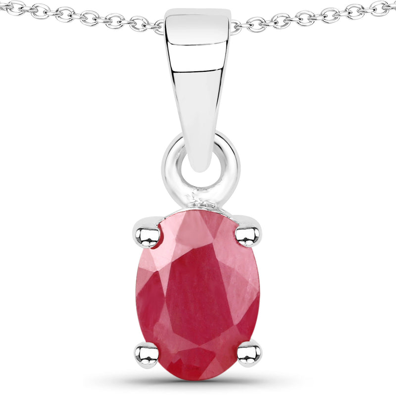 0.85 Carat Genuine Johnson Ruby .925 Sterling Silver Pendant