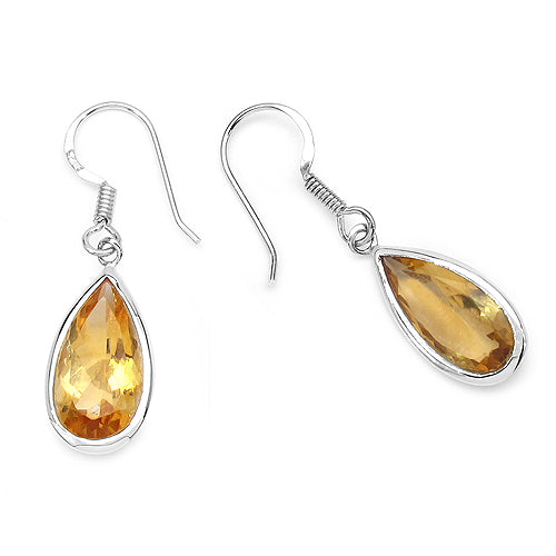 10.04 Carat Genuine Citrine .925 Sterling Silver Earrings