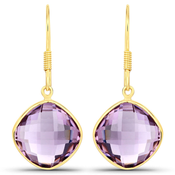 11.86 Carat Genuine Amethyst .925 Sterling Silver Earrings