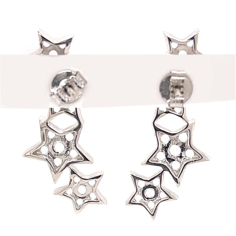925 Sterling Silver Women Star Earring Sky Blue Topaz