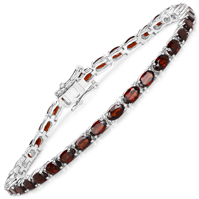 10.08 Carat Genuine Garnet .925 Sterling Silver Bracelet