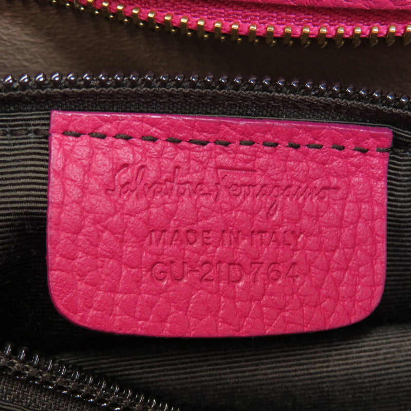 Salvatore Ferragamo Gancio Metal Fittings Handbag Leather Womens