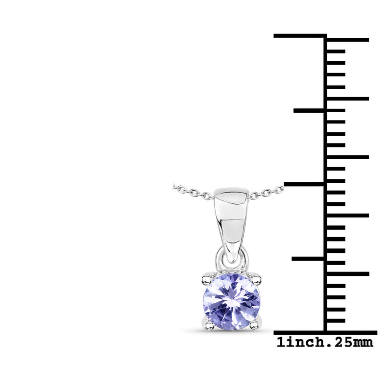 0.47 Carat Genuine Tanzanite .925 Sterling Silver Pendant