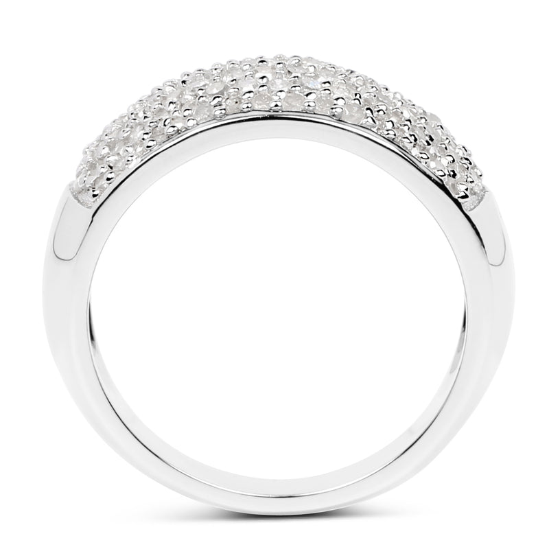 0.96 Carat Genuine White Diamond .925 Sterling Silver Ring