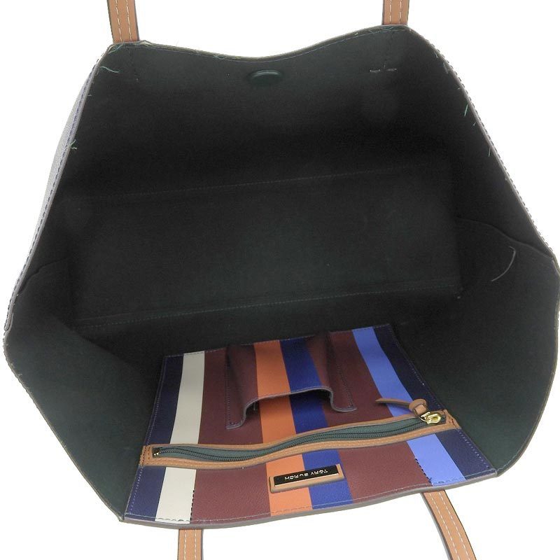 Tory Burch TORY BURCH Tote Bag Leather Navy Multi