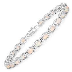 2.40 Carat Genuine Ethiopian Opal .925 Sterling Silver Bracelet