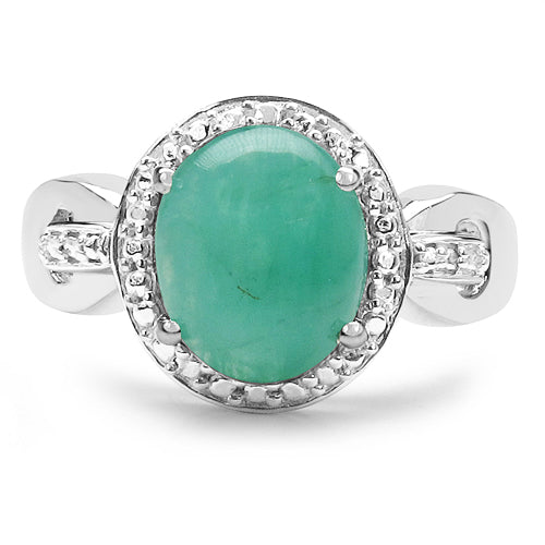 14K Yellow Gold Plated 3.60 Carat Genuine Emerald .925 Sterling Silver Ring