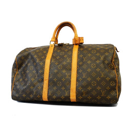 AuthLouis Vuitton Monogram Keepol 50 M41426 MenWomenUnisex Boston BagHandbag