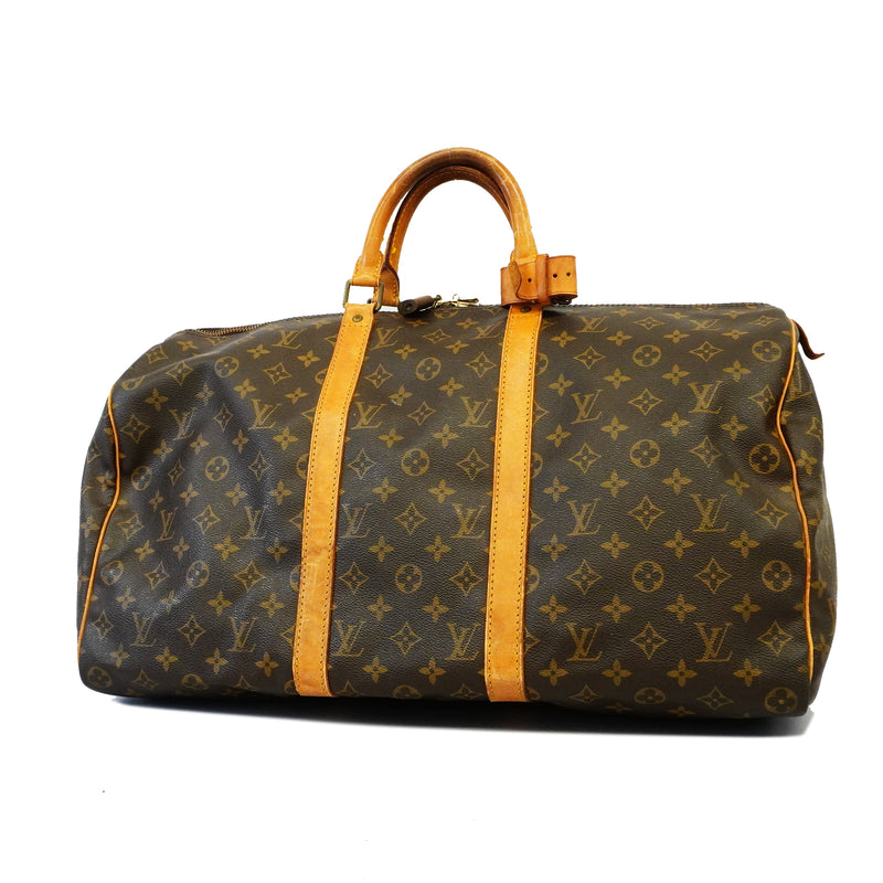 AuthLouis Vuitton Monogram Keepol 50 M41426 MenWomenUnisex Boston BagHandbag