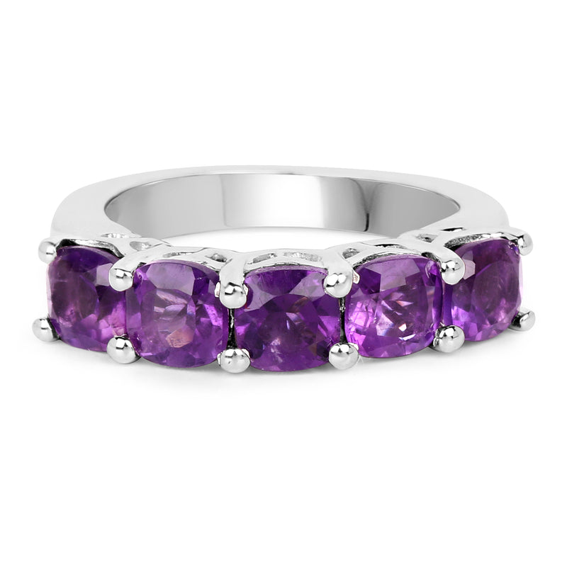 2.75 Carat Genuine  Amethyst .925 Sterling Silver Ring