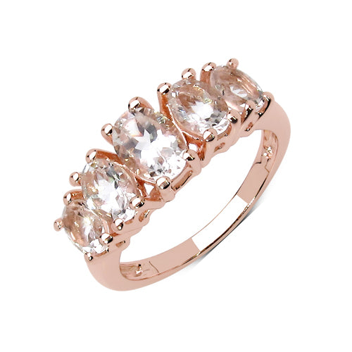 2.04 Carat Genuine Morganite .925 Sterling Silver Ring