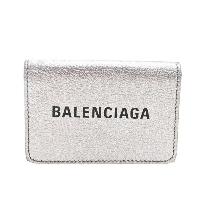 Balenciaga Womens Leather Wallet (tri-fold) Silver