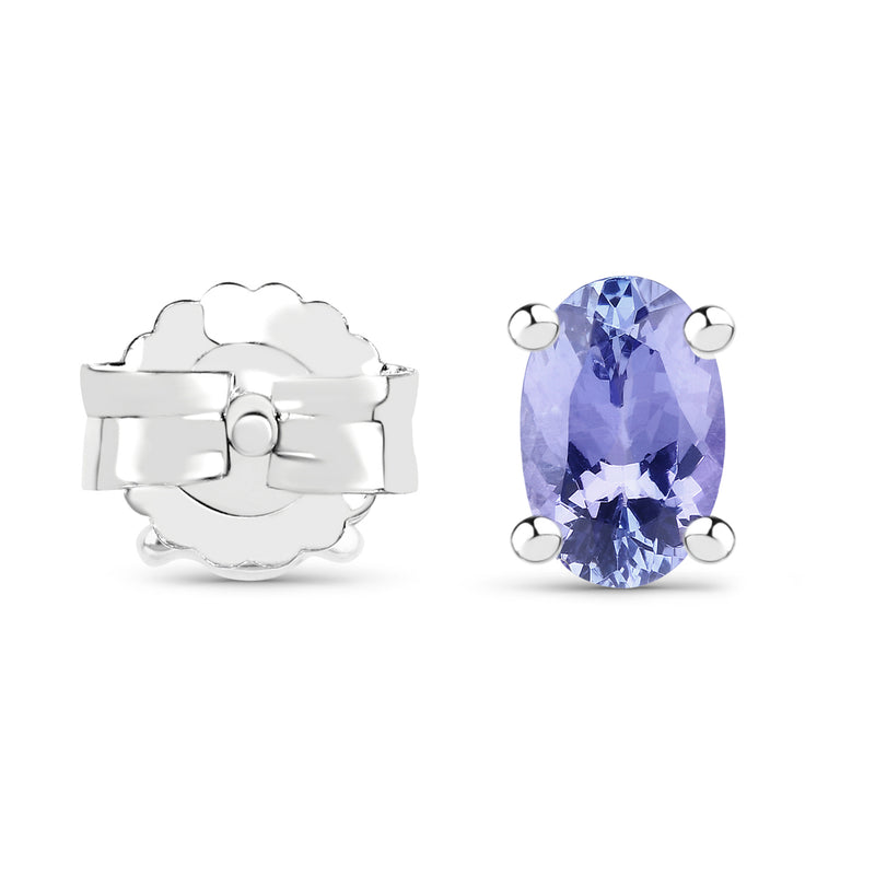 0.88 Carat Genuine Tanzanite .925 Sterling Silver Earrings