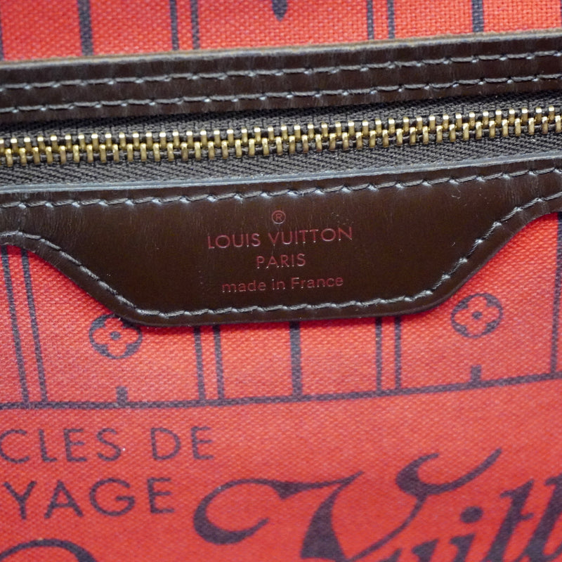 Auth Louis Vuitton Damier Neverfull MM N51105 Womens Tote Bag
