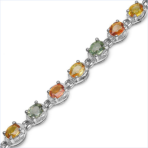 10.50 Carat Genuine Sapphire .925 Sterling Silver Bracelet