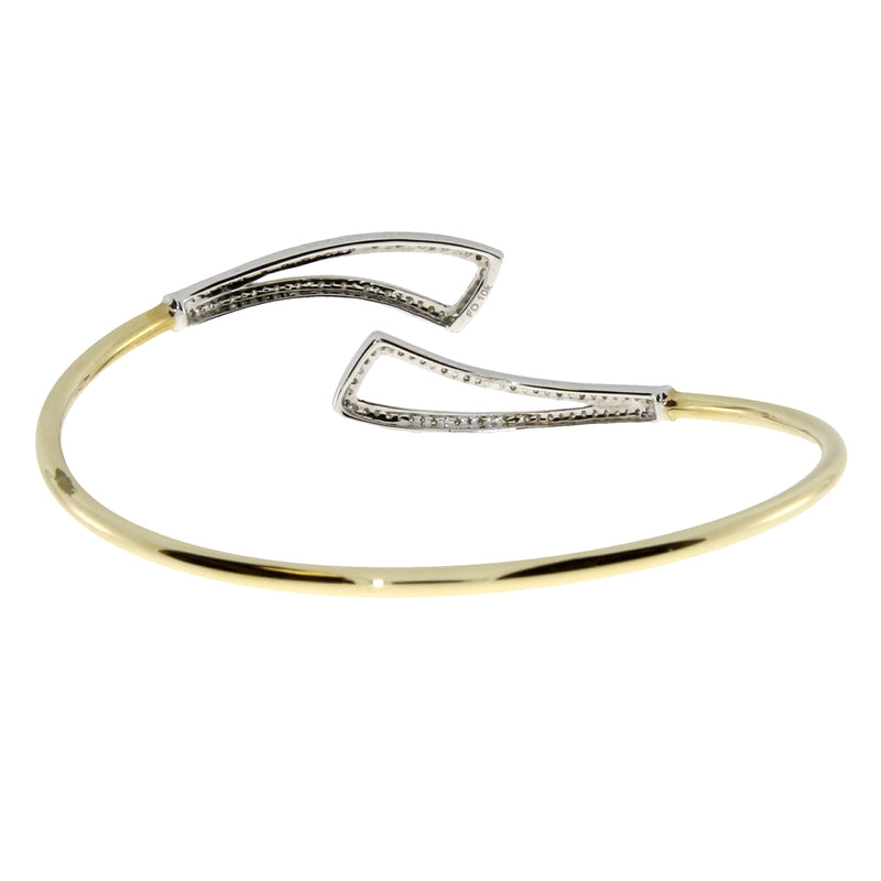 Genuine .20ct Diamond Bangle Bracelet 10KT Yellow Gold