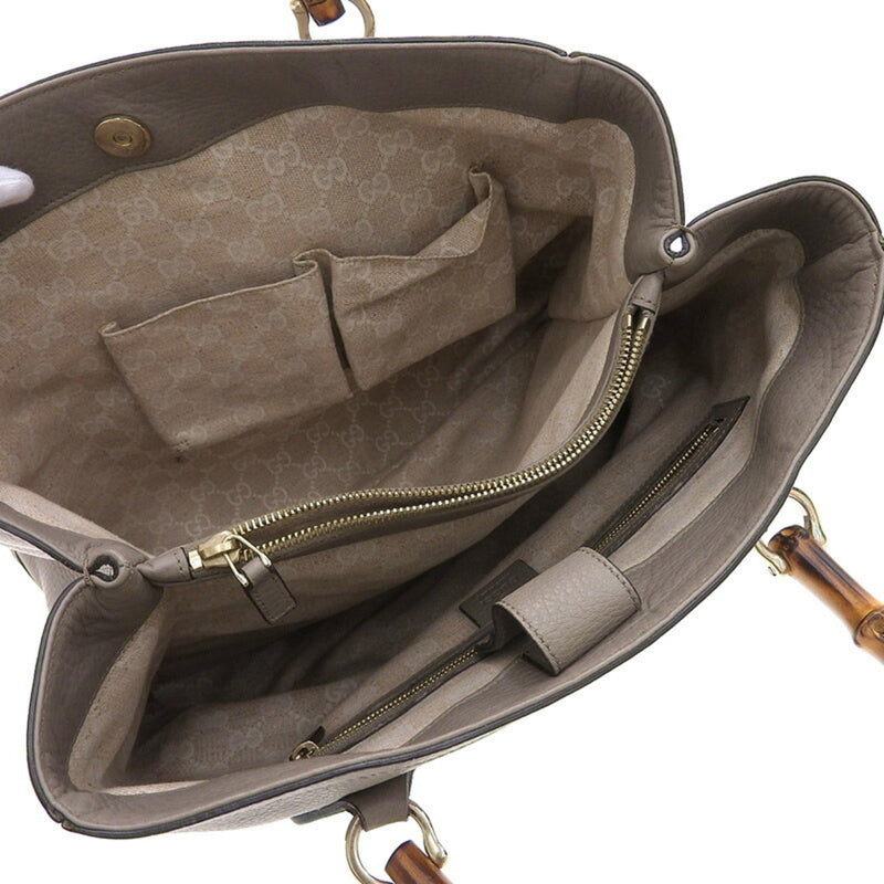 Gucci GUCCI Bag Womens Handbag Bamboo Leather 282317 Gray