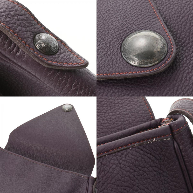 HERMES Hermes Christine Tuareg Leysin black metal fittings  F engraved (around 2002) Ladies Taurillon Clemence shoulder bag