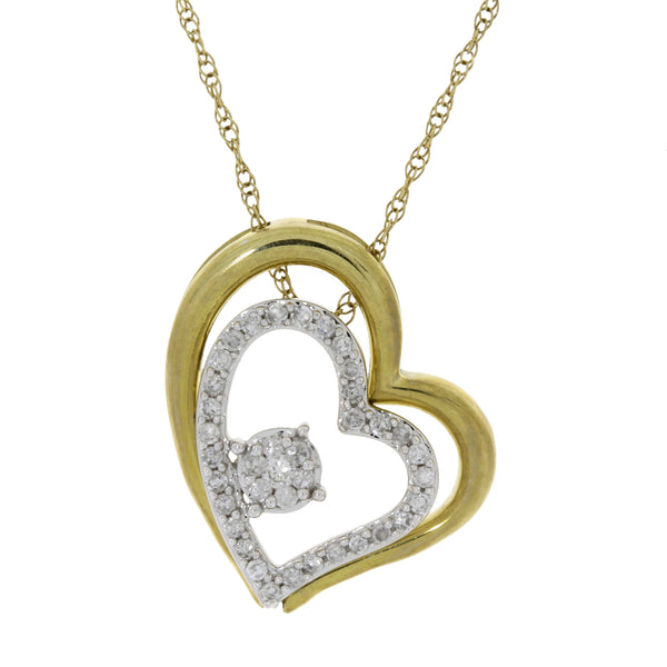 .17ct Diamond Heart Love Pendant 10KT Yellow Gold