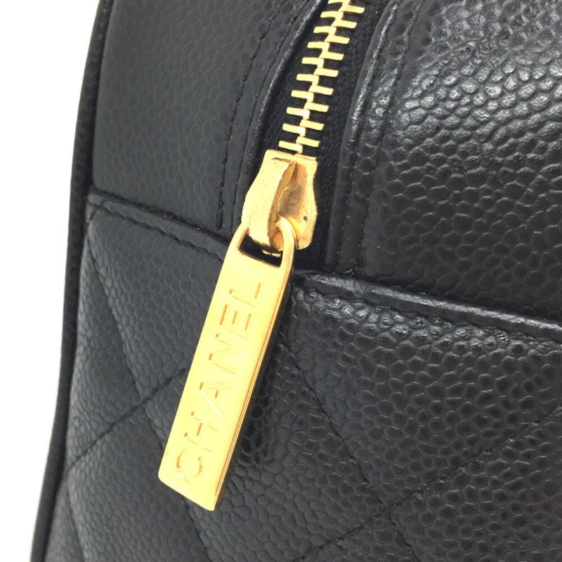 Chanel Handbag Matrasse Mini Boston Coco Mark Caviar Skin Black Ladies CHANEL K11221864