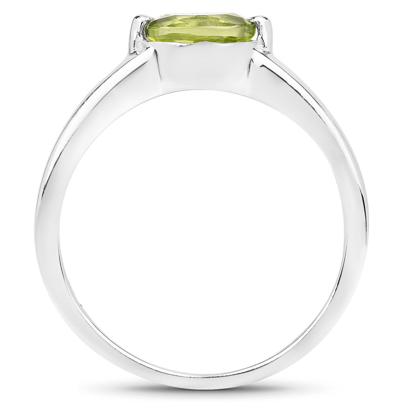 0.83 Carat Genuine Peridot .925 Sterling Silver Ring