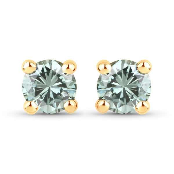 0.23 Carat Genuine Green Diamond 14K Yellow Gold Earrings (SI1-SI2)